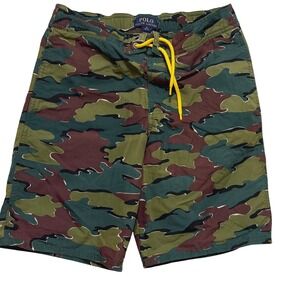 Polo Ralph Lauren Swim Shorts Boys M 10-12 Camo Green Swimwear Trunks
